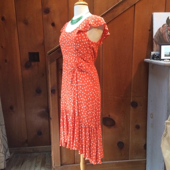 Anthropologie Maeve Orange Print Dress - Picture 2 of 8